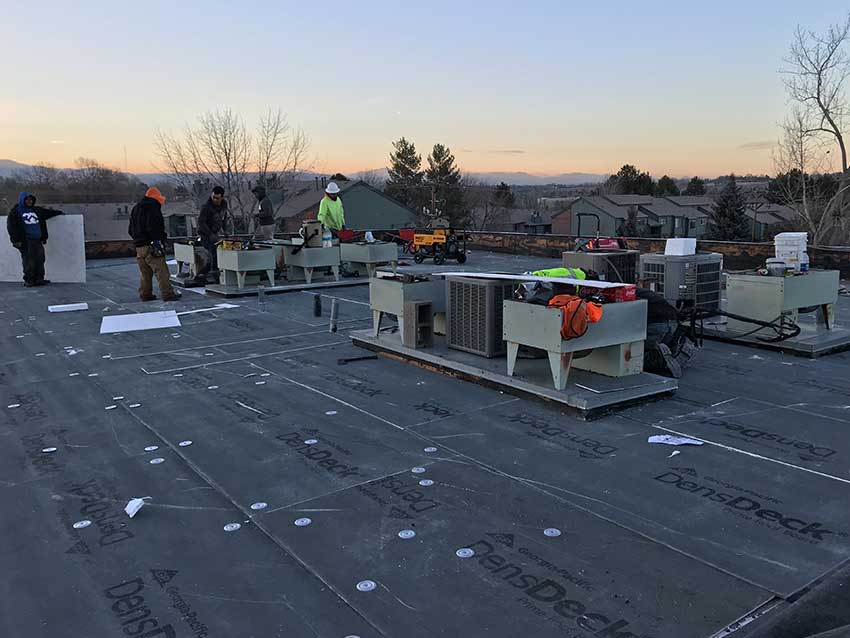 Commercial Roof Installation Crew in Denver, Colorado - ARCM Roofing